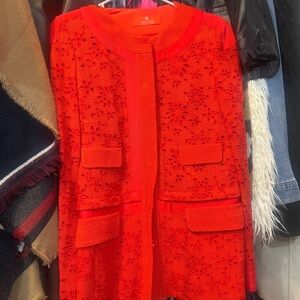 Rena Lange Red/coral embroidered blazer